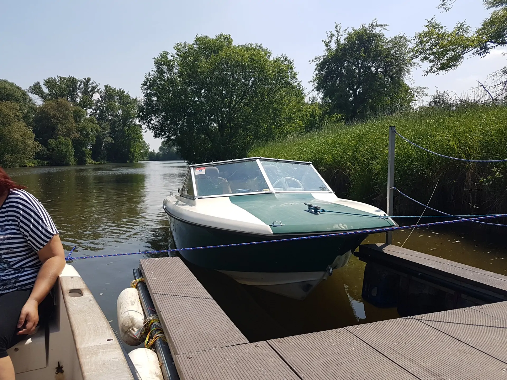 Lodě na řece Moravě u Hradiska